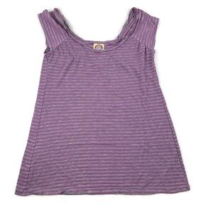 Love Rocks Womens Tank Top Purple Gray Striped